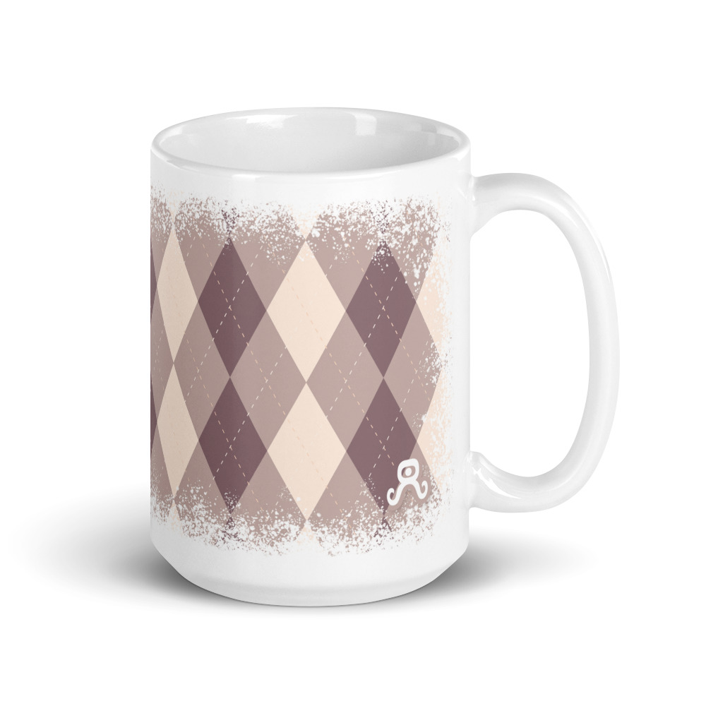 Argyle Distressed Mug – Sugar Plum