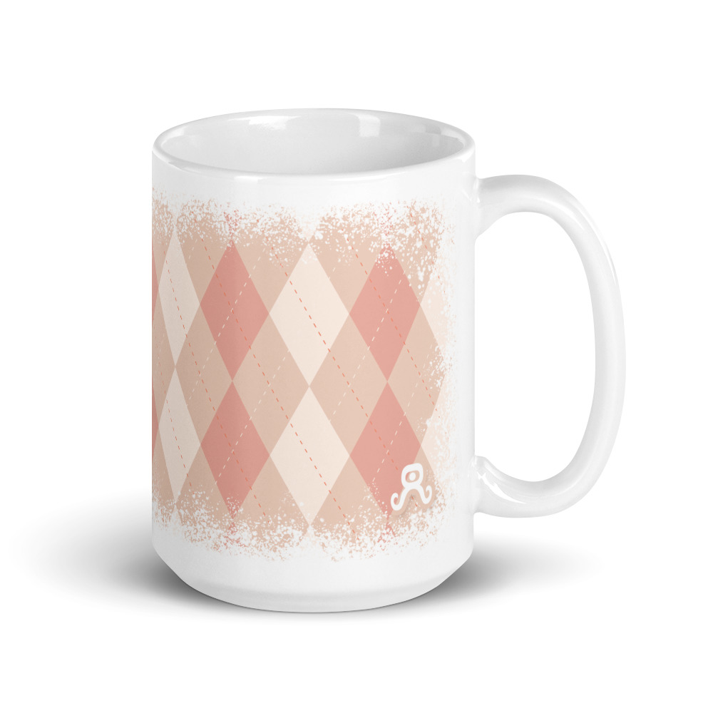 Featured image for “Argyle Distressed Mug – Preppy Pink”
